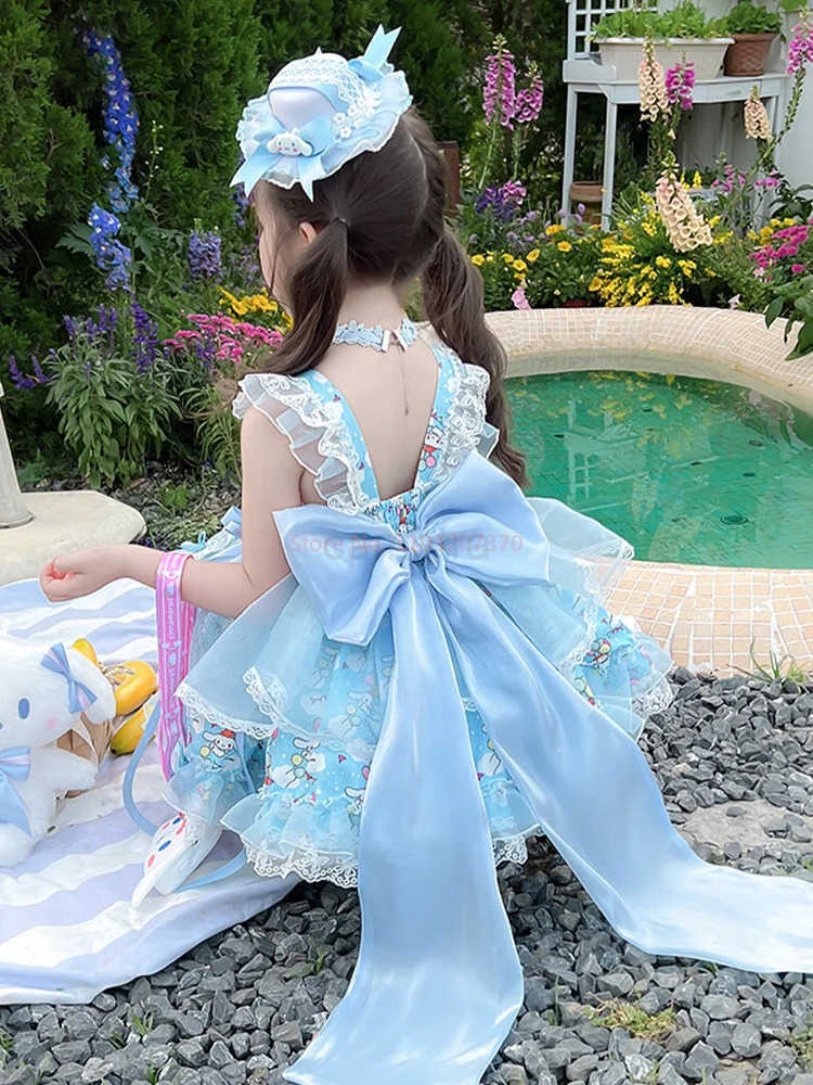 Sanrio 2024 Sanrio Cosplay Cinnamoroll Lolita Princess Dress Summer ChildrenS Birthday Party Costume Puffy Skirt Dress Suit Girls Gift XJ250618