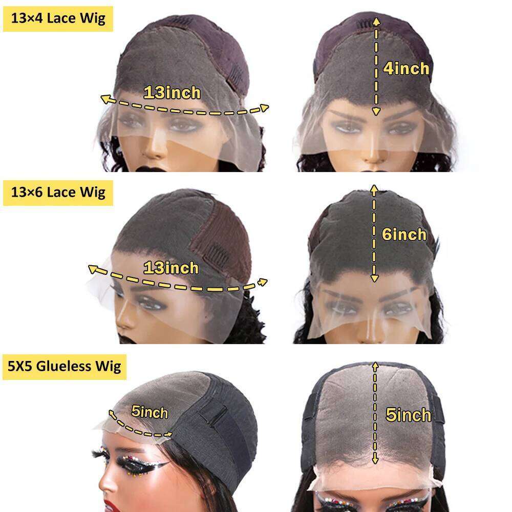 30 40 Inch Curly 13x4 13x6 HD Transparent Frontal Loose Deep Wave Human Hair 5x5 Closure Lace Wear Go Glueless Wig