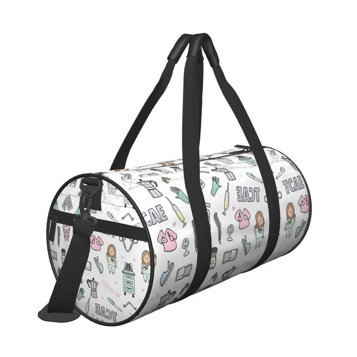 Nurse Emergency Travel Bag Doctor Nurse Large Capacity Sports Bags Outdoor Men Women Custom Gym Bag Luggage Retro Fitness Bag W250618