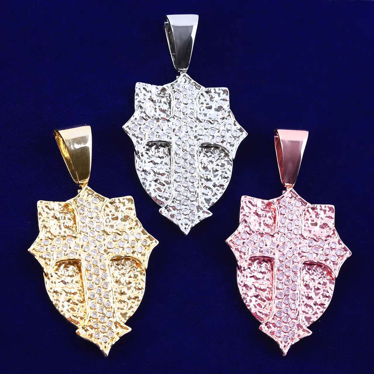 Divine Protector Unique Hip Hop Style Design VVS Diamond Moissanite Cross Pendants Charms for Men Women New Design Pendants