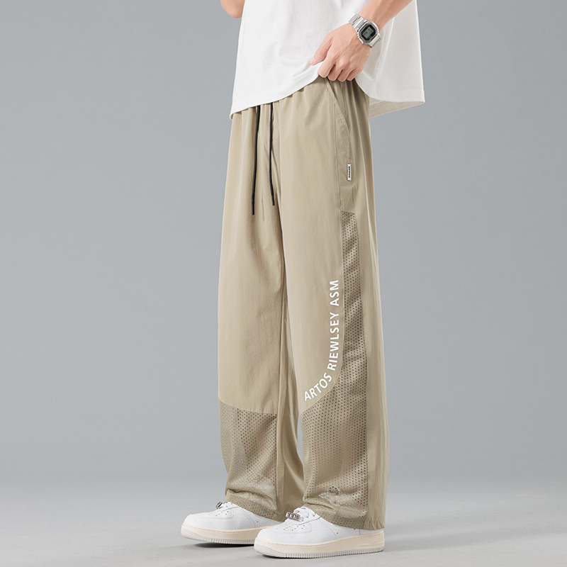 Designer Men's Summer Utility Pants - Loose Plus Size Teenagers' Ice Silk Thin Sports Casual Trousers (New Arrival)