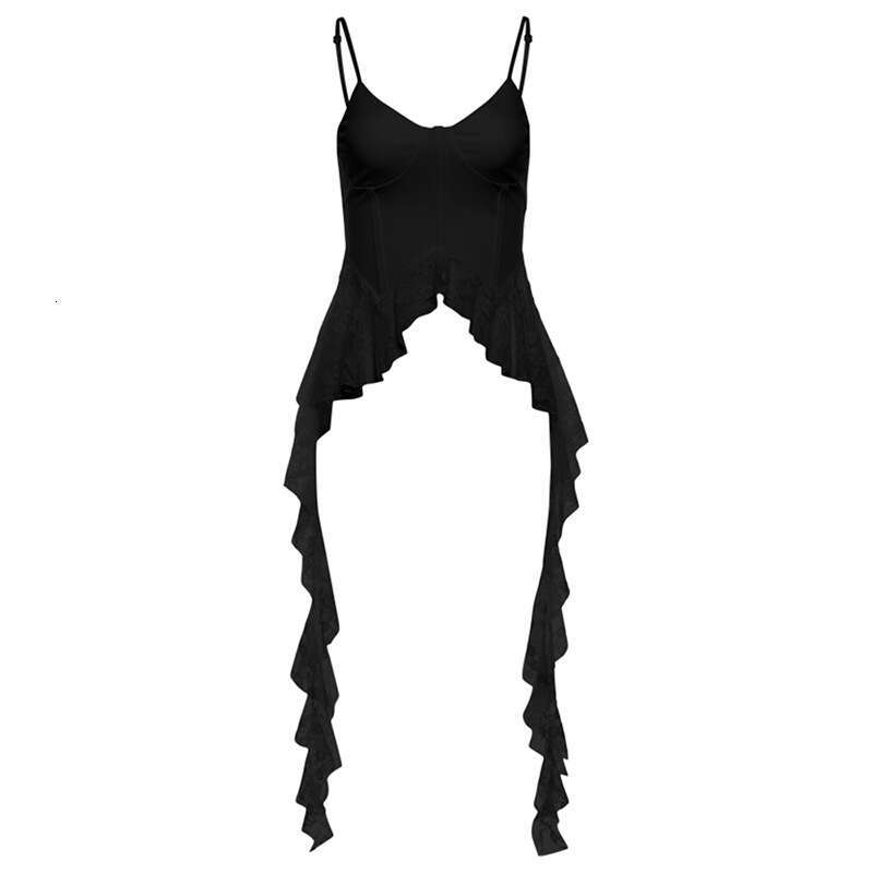 Summer New Women's Solid Color Sexy Strap Fashion Lace Trim Vest B5