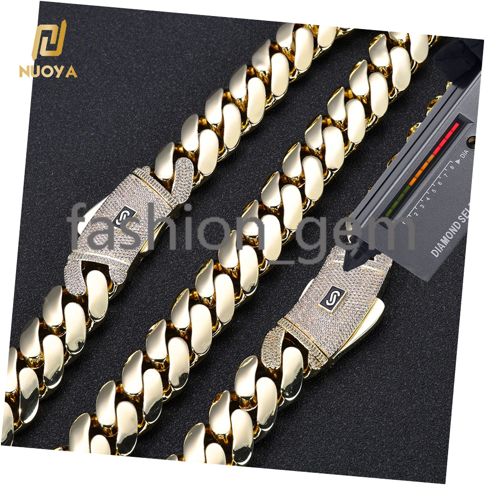 Luxury Monaco Style Cuban Link Chain 925 Silver Smooth Cuban Bracelet Iced Out VVS Moissanite Cuban Bracelet Fine Jewelry