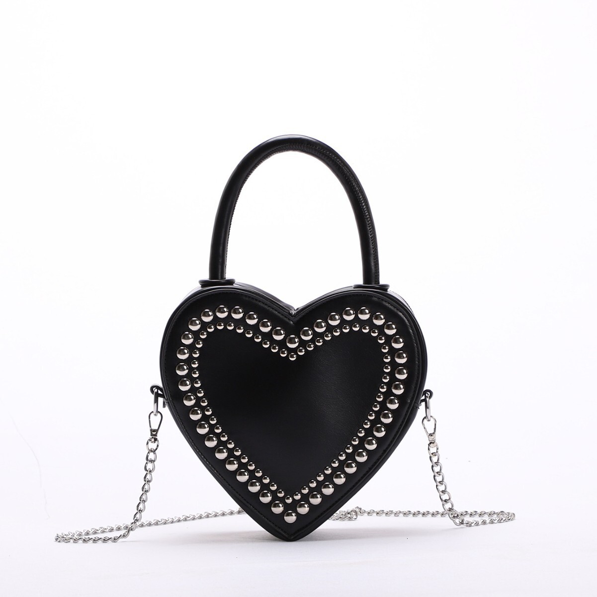 Free Delivery Designer High-end Heart-shaped Luxury Bag For Women In 2025, New Double-rivet Inlaid Fashion Chain Handbag, Crossbody Bag