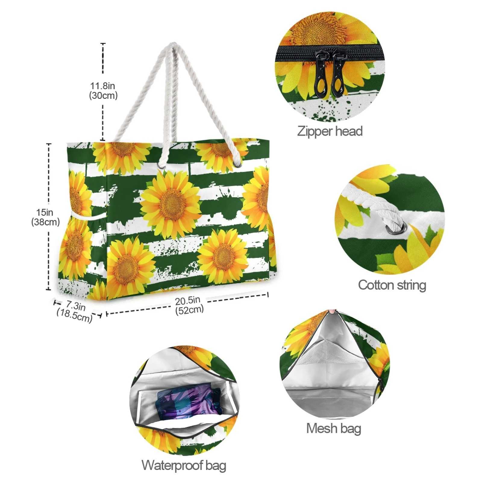 2025 NEW Wen Beach Totes Bag Fi Suower Fabric Handbags Ladies Large Shoulder Bag Casual Shopping Grocery Bags B250618