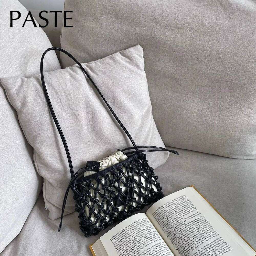 Handmade Hollow Out Design Literary Retro Style Flap Summer Beach Small Cowhide Leather Female Crossbody Bag