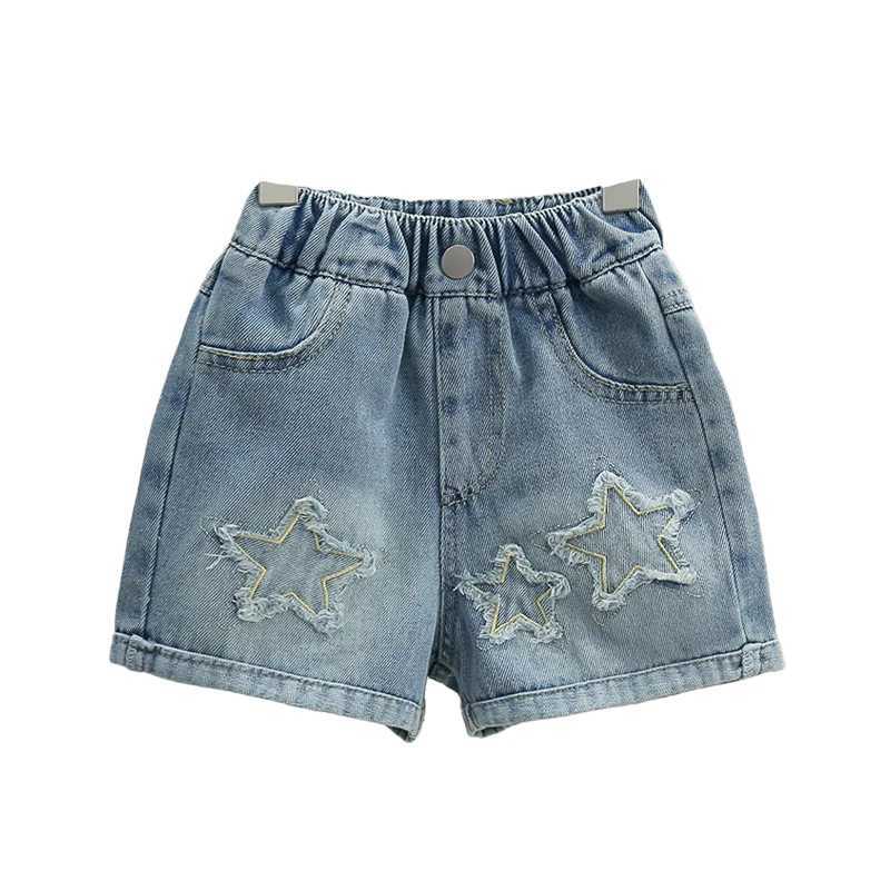 Slish Kids Child y2k Denim Shorts with Stars for Tweens Girl Harajuku Vintage Star Pattern Denim Shorts Summer Daily WearC250617