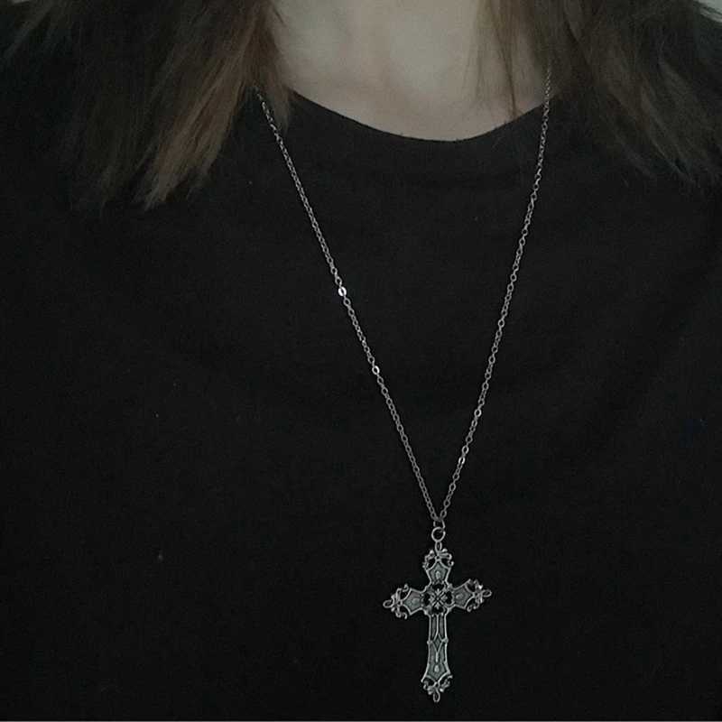 Fashion Christian Necklaces for Women Wen Gift Vintage Gothic for Cross Pendant Long Chain Necklace Choker Goth Punk Jewelry W250618