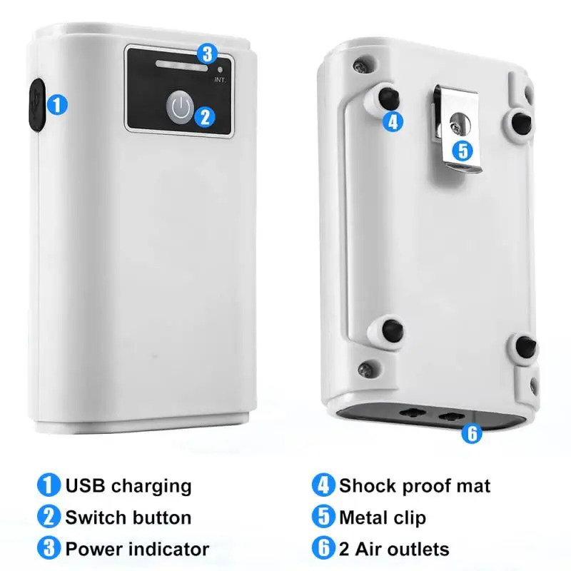 Aquarium Fish Tank Oxygen Pump Charging Dual-Purpose Air Pump Usb Lithium Battery Household Portable Fishing Mute 6000Ma Outdoor 250613