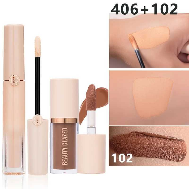 2Pcs Travel Face Makeup Set Liquid Concealer+Liquid Contour Matte Finish Full Coverage Long-lasting Waterproof XJ250618