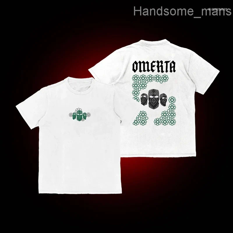 Mens T Shirts Omerta 47 Boxing Fan Print Loose Crew Neck T-shirt Can Be Paired With A Sporty Fashion For Both Men And Women