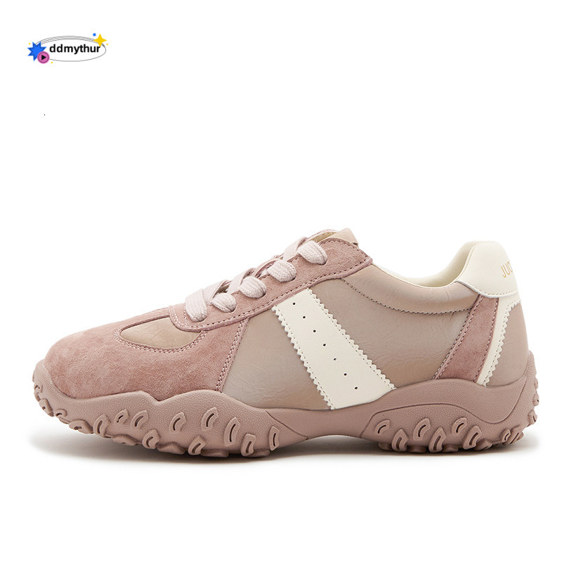 Genuine Leather Thick-Soled German Training 2025 Spring New Versatile Breathable Soft-Soled Comfortable Casual Shoes for Women ddmythur
