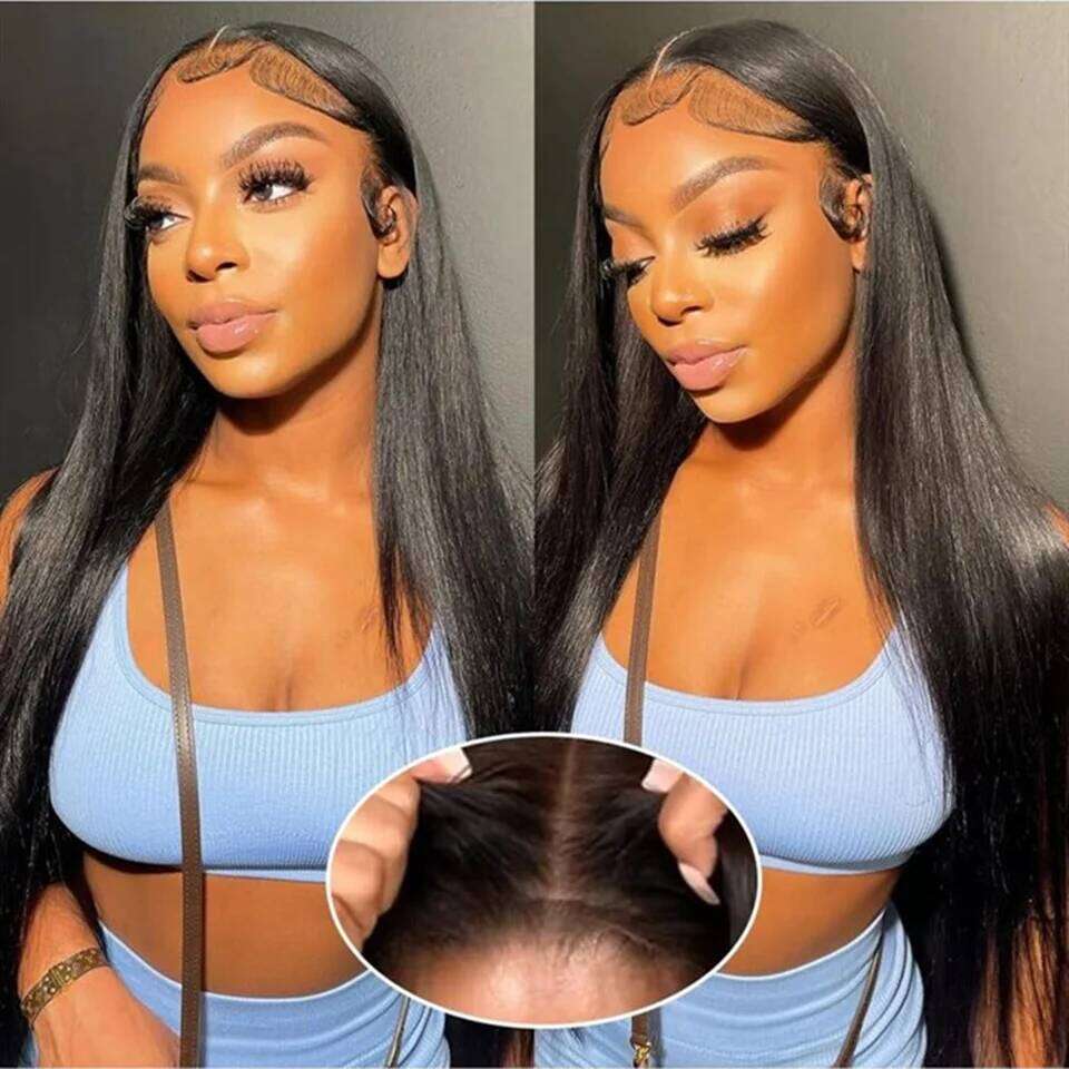 13x6 Straight Front 360 Frontal HD Transparent Lace Wigs For Women Human Hair 5x5 Closure Wig Brazilian 36Inch