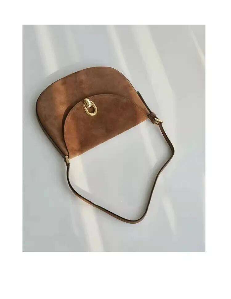 SAVETTE Tondo 20 Single Shoulder Crossbody Women Fashionable Simple High Quality Suede Genuine Leather Saddle Savette Bag