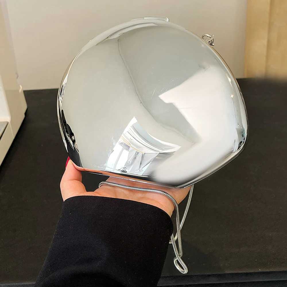 Smooth Mirror Design Acrylic Egg Shape Clutch Bag Women Designer Evening Party Cute Purse New Shell Handbag Quality Metal Style Z250618