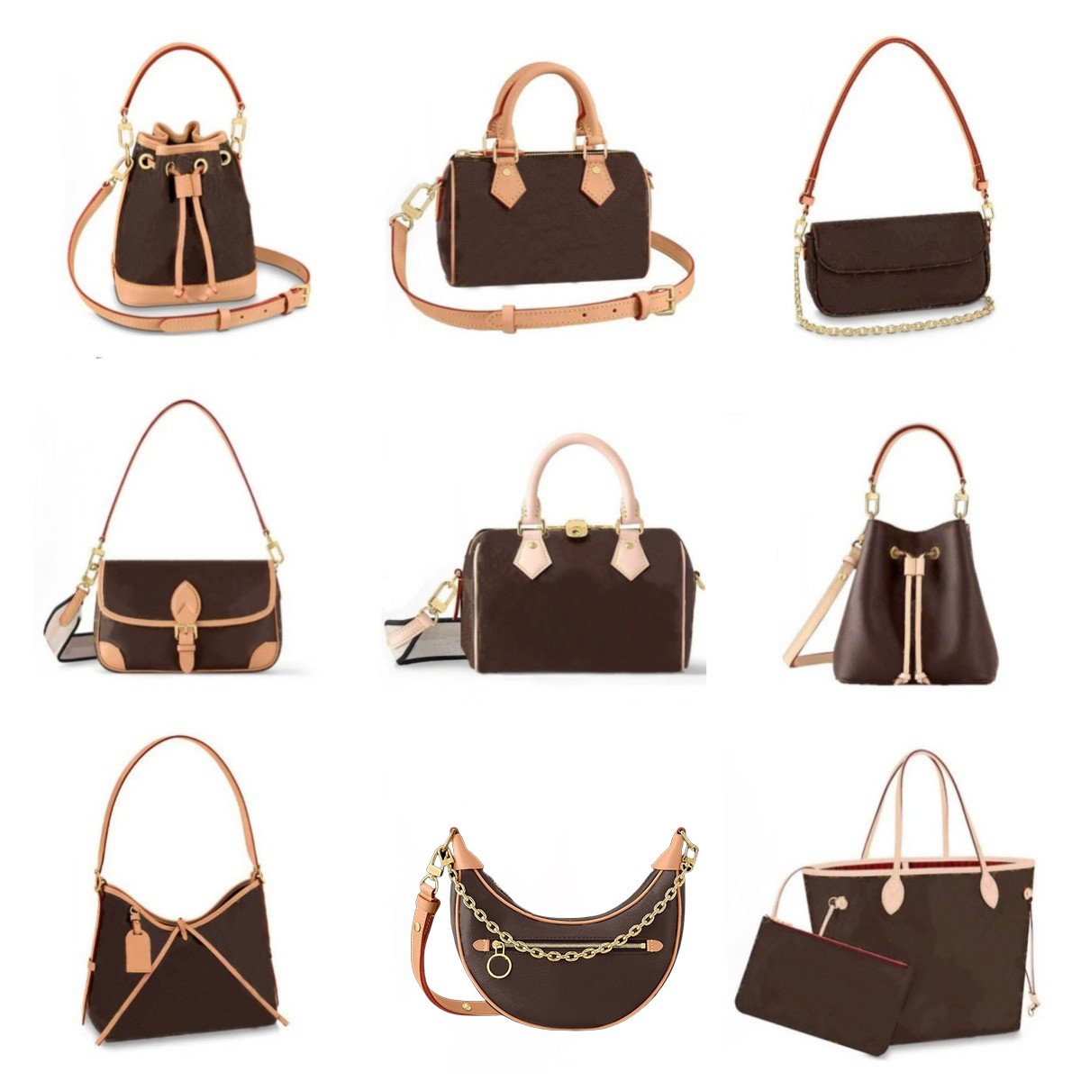 Designer Classic Nano Mini Diane Shoulder Bag Women Chain Loop Hobo handbag sac luxe Noe Crossbody leather Wallet Luxury Purses