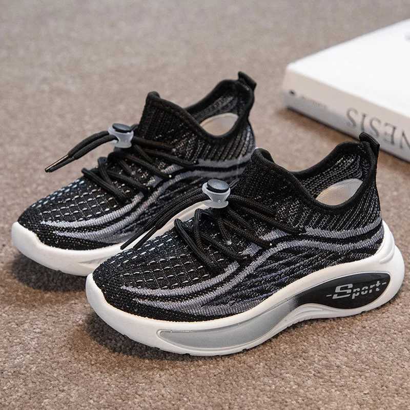 Girls sports shoes breathable 2025 spring and summer new fly woven mesh surface childrens running shoes soft sole Z250618