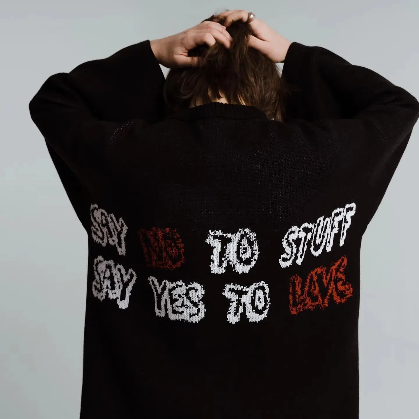 Men Women unisex jumper goth abstract Knitted Sweater Harajuku Fashion Loose Tops Casual Streetwear Pullover Y2K vintage Winter 250617