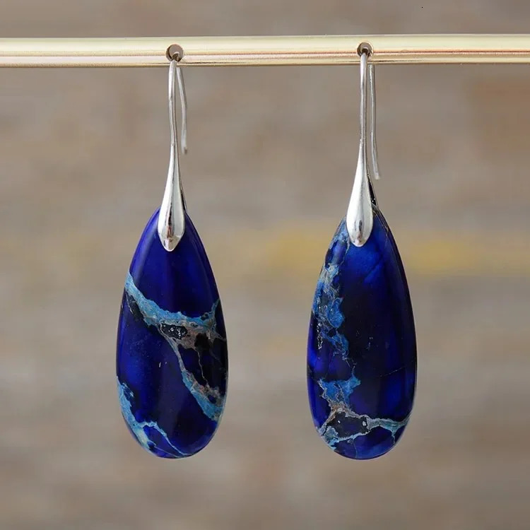 Bohemian Emperor Stone Geometric Pendant Earring Natural Stone Jewelry Earrings for Women Boho Original earring 250617