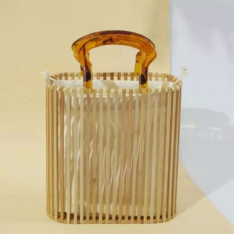 Fashion Beach Bamboo Acrylic Handbag 2024 New European and American Women's Bag