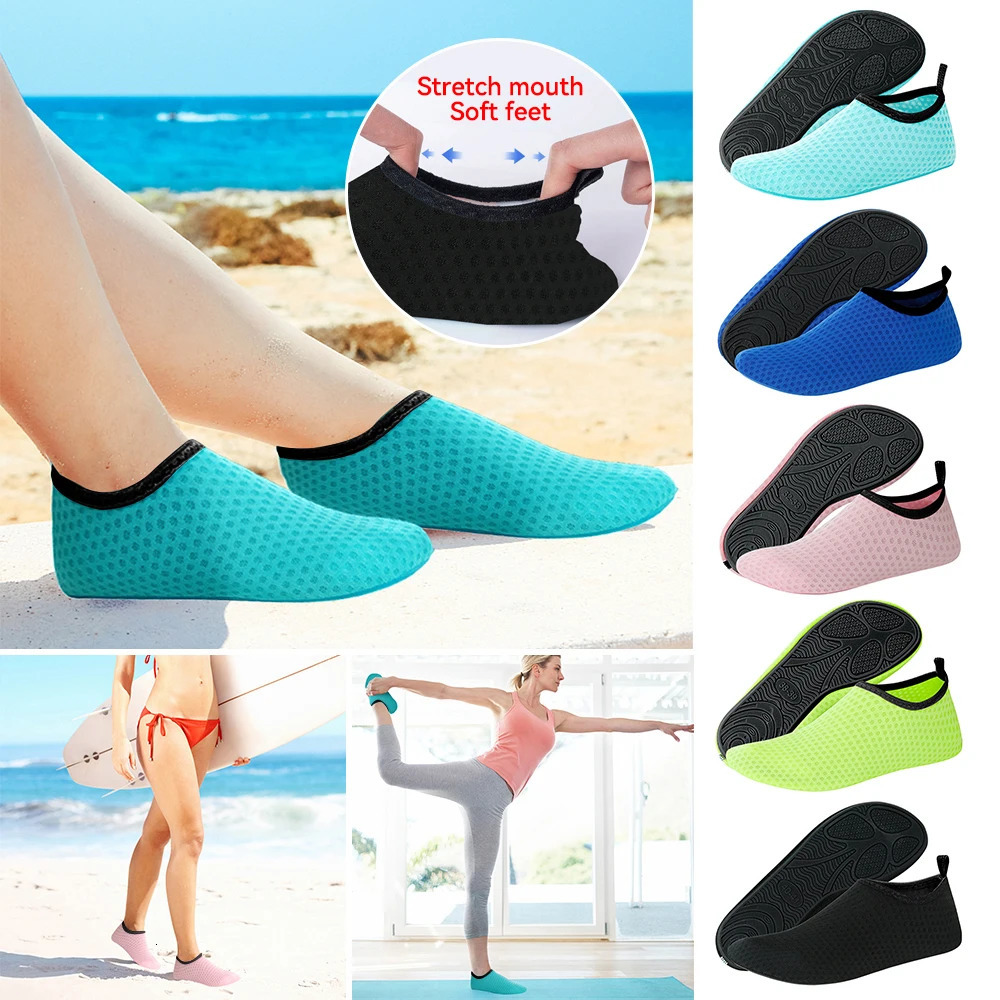 Quick Dry Water Shoes Rubber Sole Diving Shoes Unisex Beach Swimming Diving Socks Non-Slip Seaside Surfing Adult Kids Sock Shoes 250613