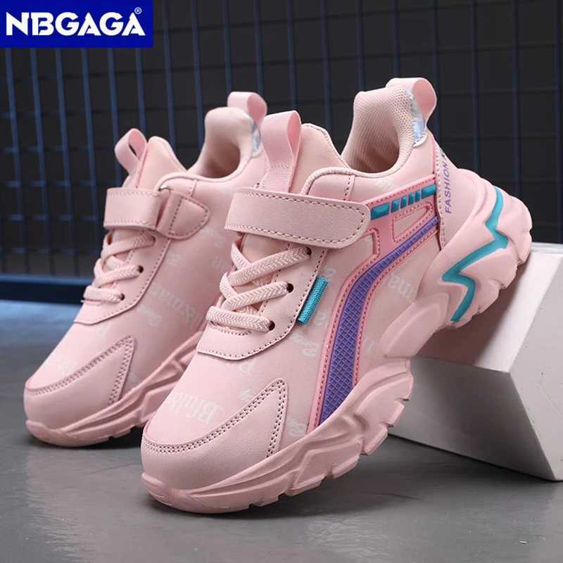 Kids Casual Pink Girls Leather Shoes Fashion For 7-15y Lightweight Running Young Students Children Sports Girls Shoe NBGAGA Z250618