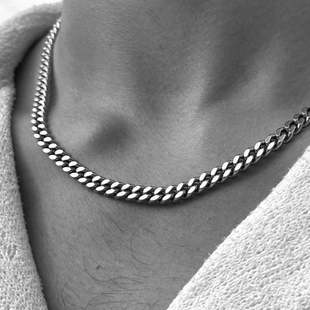 Vnox 3/5/7/9mm Thick Cuban Chain Necklaces for Men Women Simple Miami Curb Links Collar Waterproof Stainless Steel Unisex Chain W250618