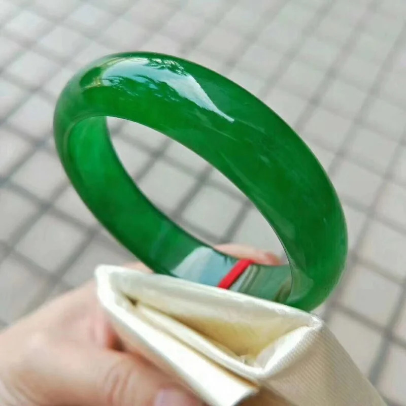 Clearance Myanmar Mine Timber Treated Bracelet Ice Waxy Kinds Dark Floating Flowers Light Sun Green Jadeite Jade H 250618