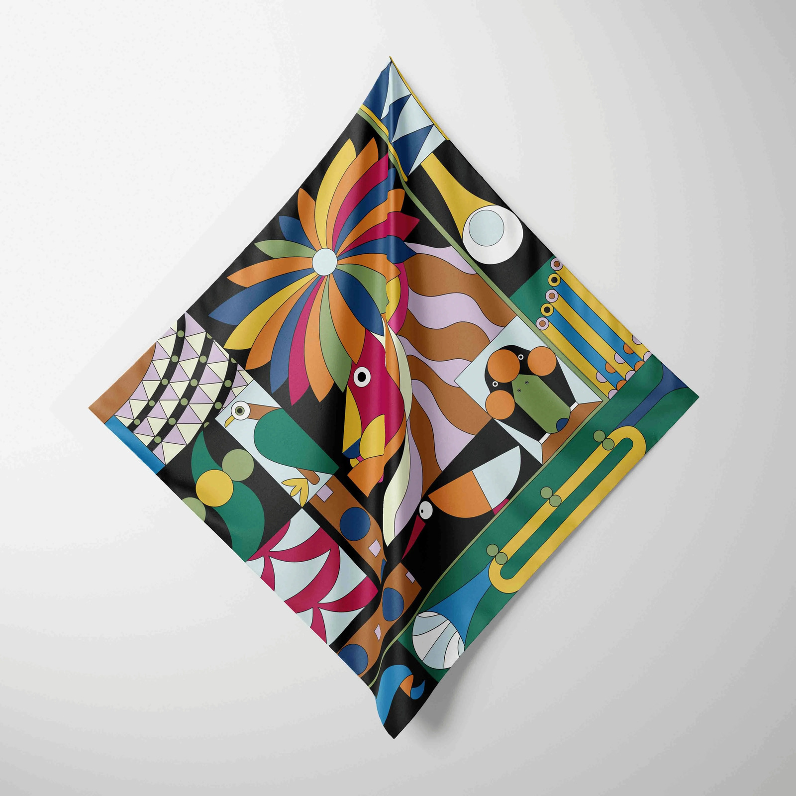 70cm*70cm 2025 Chiffon Scarf Women Silk Scarf for Women Floral Neckerchief Scarf Foulard Women Bandana Silk Scarves 250617