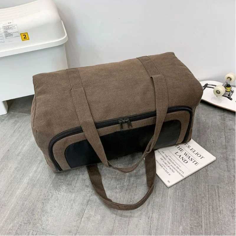 New Canvas Travel Bags For Men Solid Durable Handbag Outdoor Sports Storage Luggage Backpack Large Capacity Travel Bag bolsos W250618