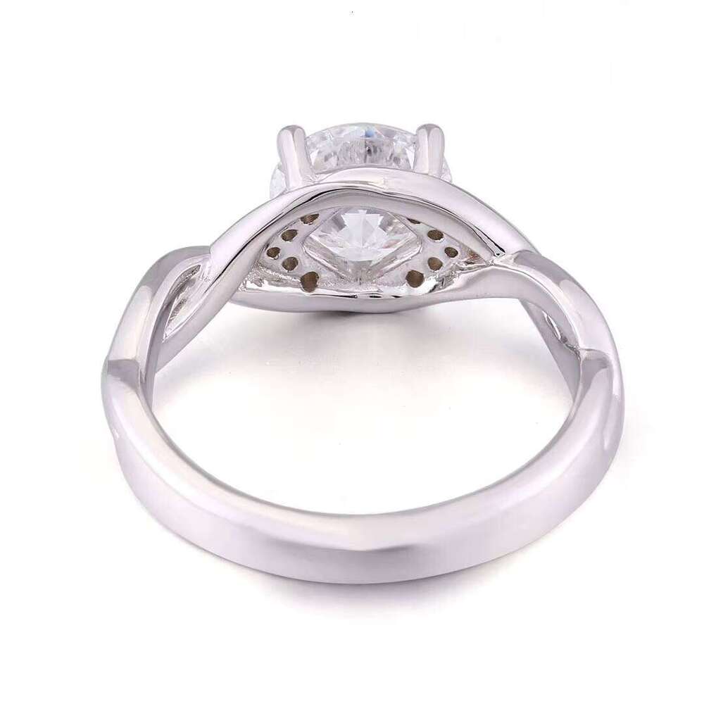 Bridal AU750 Platinum 1.5ct VVS Round Cut Lab-Grown Phosphorite Wedding Ring Passes Tester