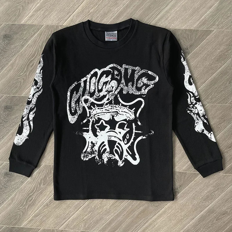 Glo Gang Eroded Glo Thermal Tee Cartoon long sleeve cotton T-shirt European and American fashion 250617