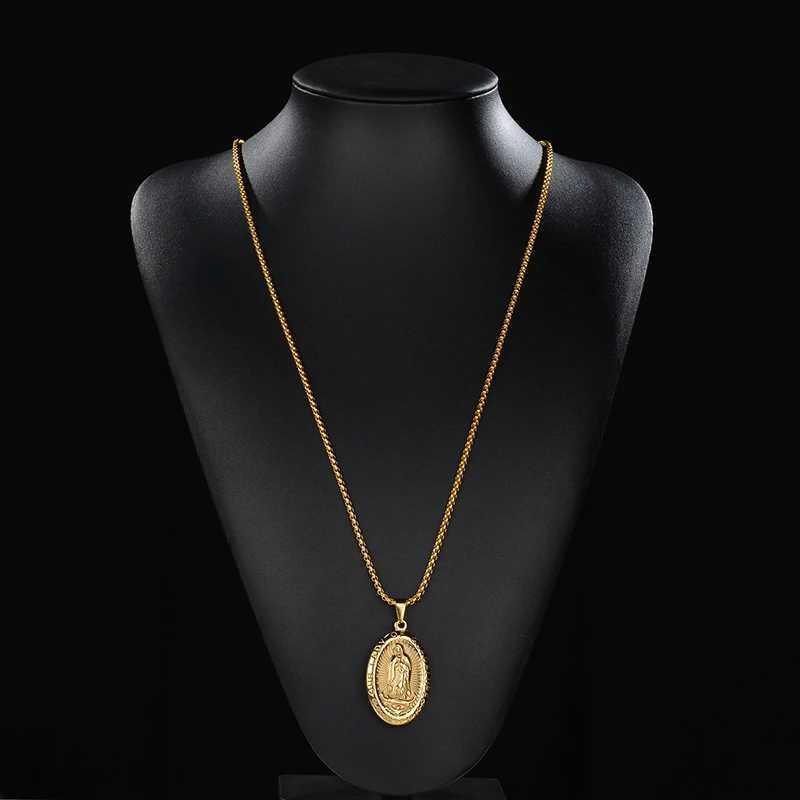 Nextvance Religious Virgin Mary Pendant Amulet Necklace For Women Men Stainless Steel Christian Prayer Necklaces Jewelry Gifts W250618