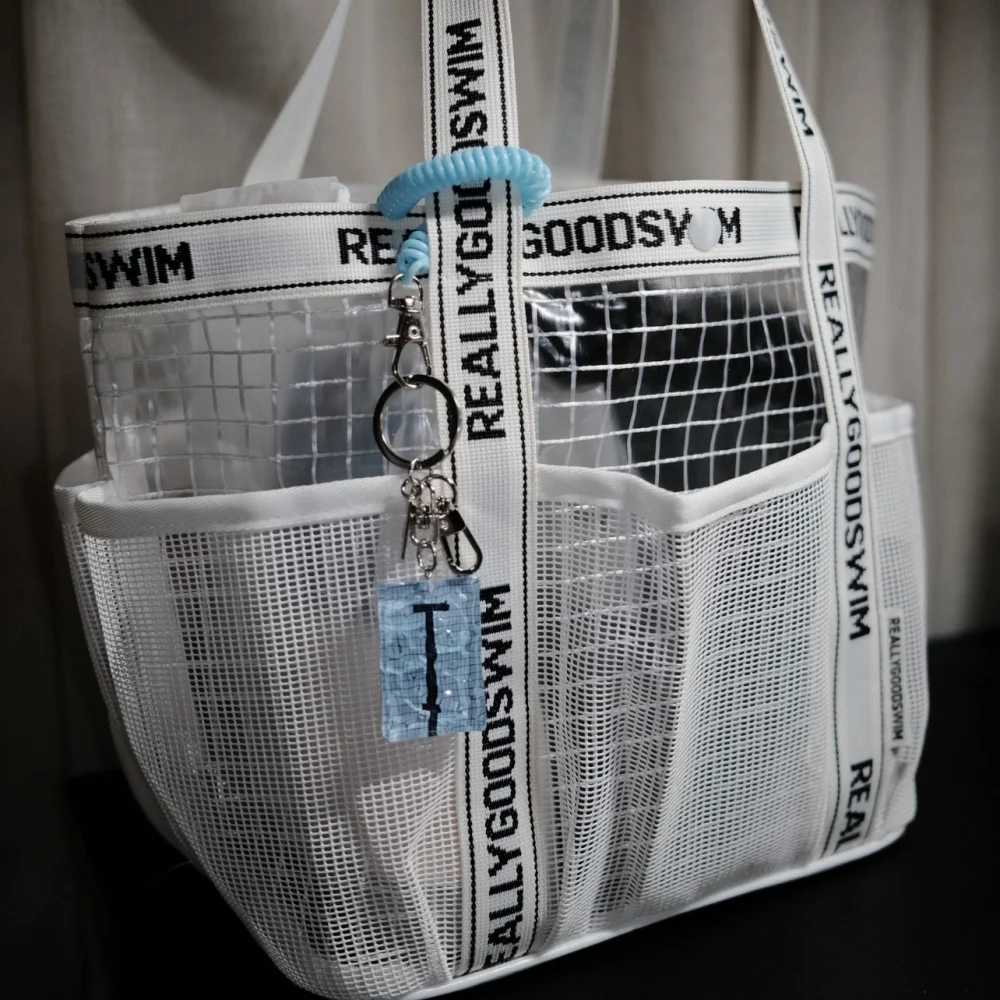 Gym Bag Beach Bag Fis Transparent Waterproof Mti-Pocket Tote Swimming Mesh Bags High Volume Beach Organiser Travel Swim B250618