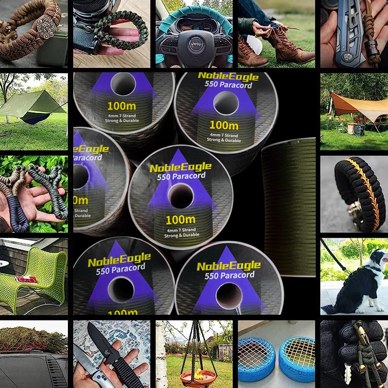 Military 550 Paracord Rope 100M 50M 31M 7 Strand 4mm Parachute Cord Outdoor Camping Survival Gear DIY Bracelet Tent Line 250611
