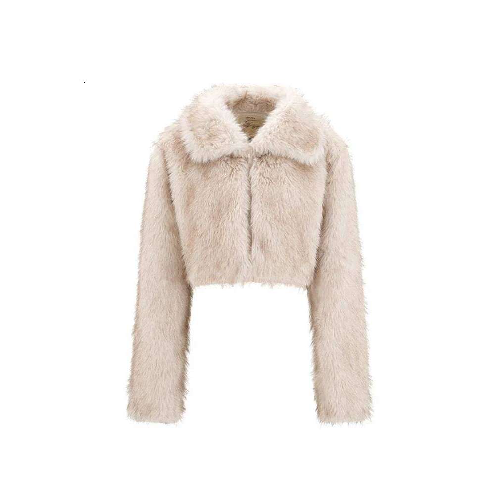 ZADORIN Preppy Style Fluffy Cropped Turn Down Collar Faux Coat Y2K Girls Fur Jacket Winter Clothes Women 2024