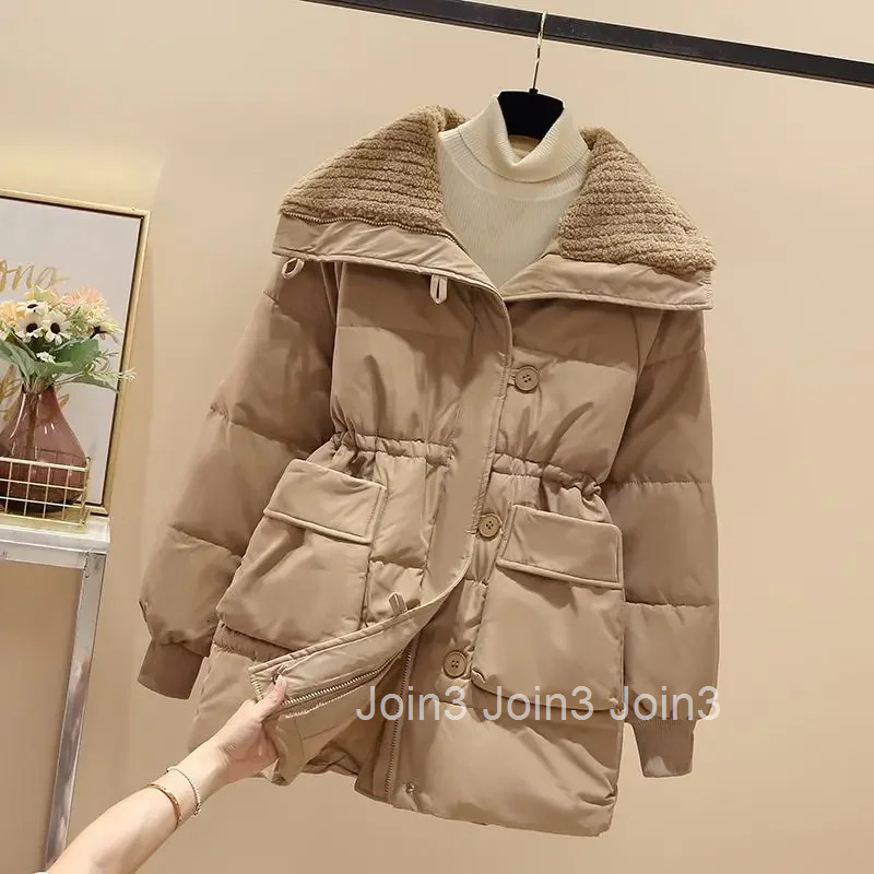 Loose Casual Solid Color Jackets Modern 2025 Trend Korean Style Clothing Parkas Woman Great Discount Luxury Down Coats for Women