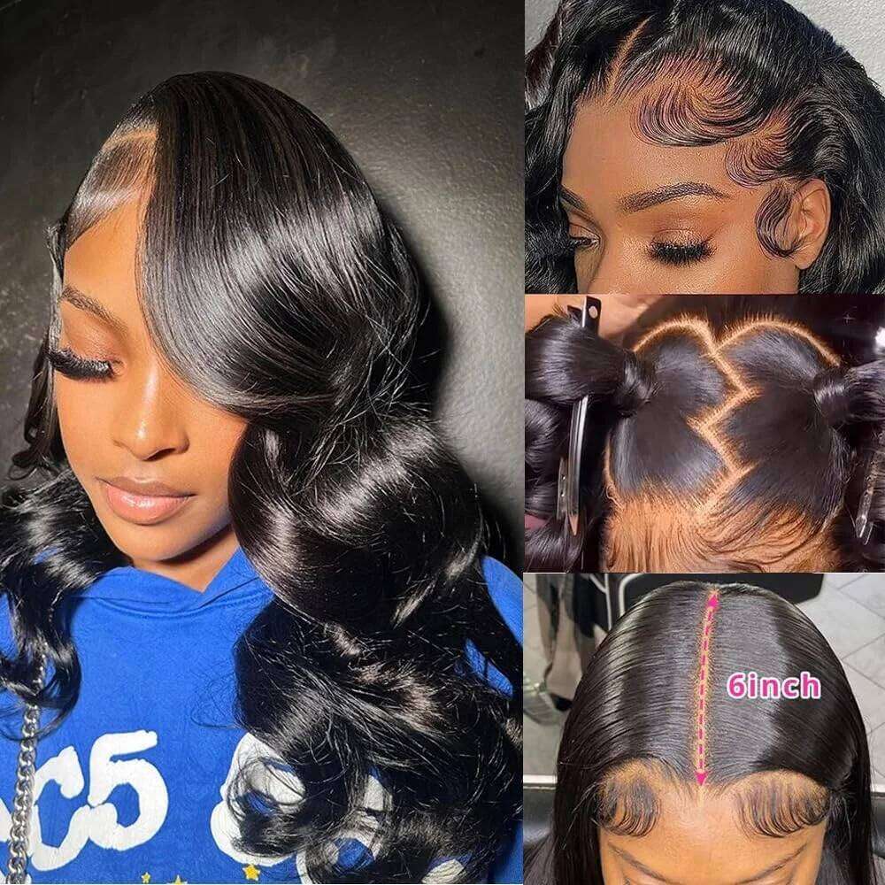 Brazilian Short Bob Body Wave Frontal 5x5 Glueless Closure Wig 13x6 Lace Front Human Hair Wigs Pre Plucked 250 Density