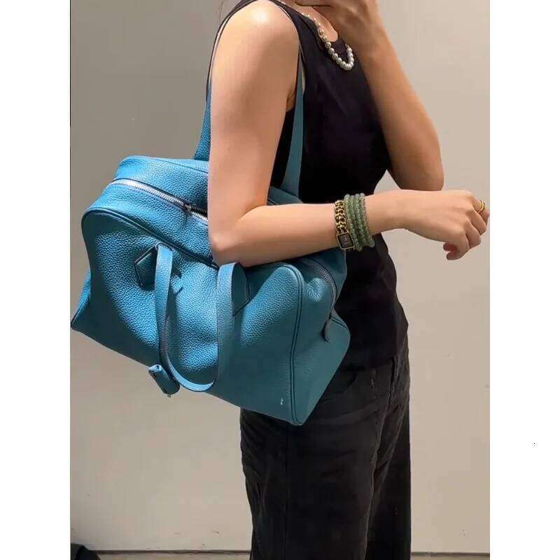 Leather Large Capaci Tote Women's 2025 New Bowling Commute Single Shoulder Boston Bag Casual Youth Leisure Handbag
