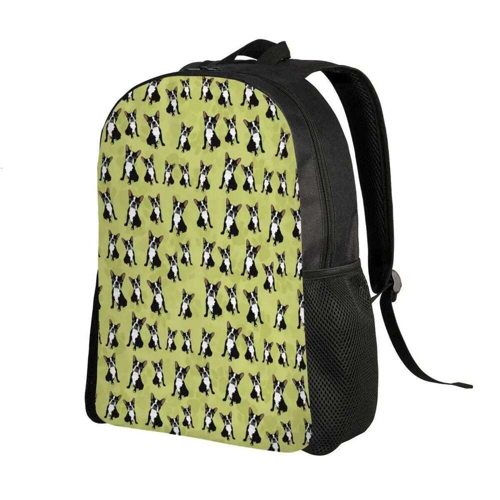 Customized Boston Terrier Pattern Backpack Men Women Fashion Bookbag For School College Bags