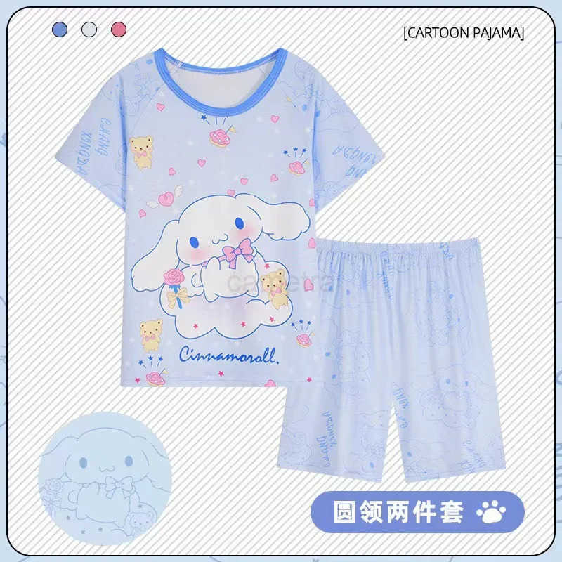 Sanrio Set of Short Sleeved Shorts Pajama Girl Pijama Sets for Children Childrens Pajamas Girls Loungewear Sleepwear Robe Clothing XJ250618XJ250618