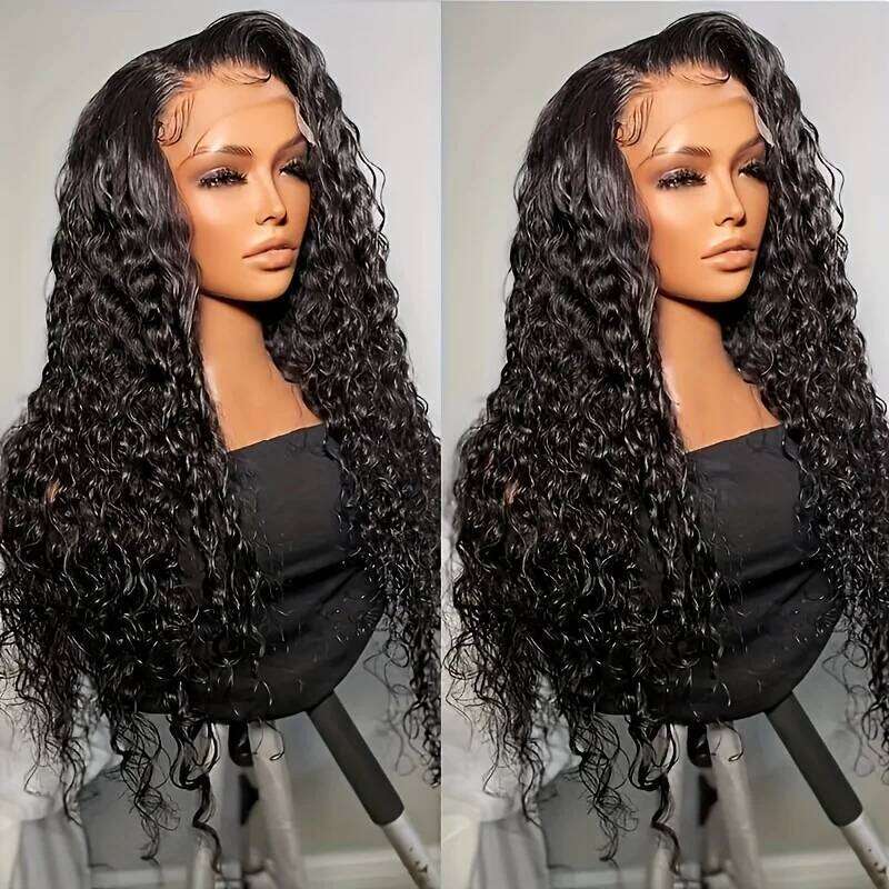 Alimice HD Frontal Human Hair Wigs Loose Deep Wave Lace Front Curly 5x5 Closure Wig For Women
