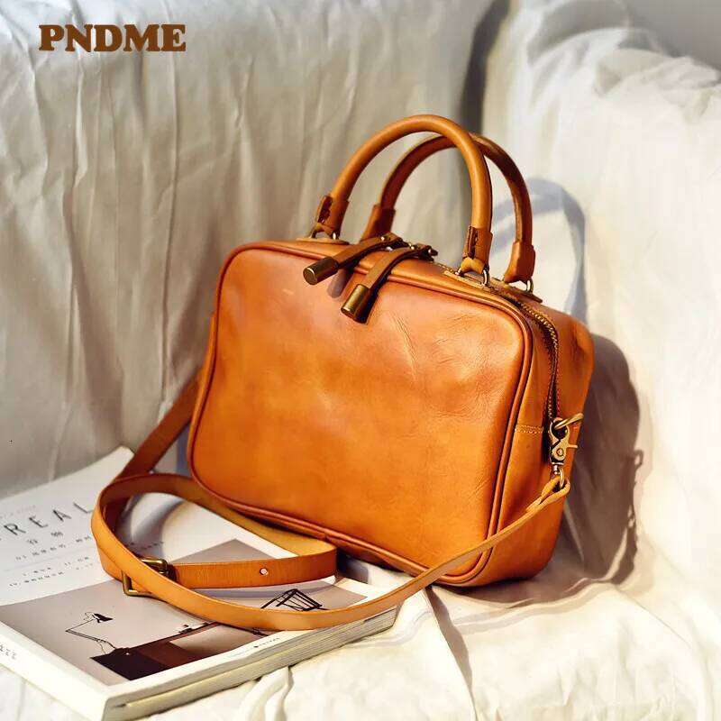 PNDME Fashion Retro Genuine Leather Women's Small Square Handbag Casual Natural Cowhide Ladies Party Shoulder Messenger Bag