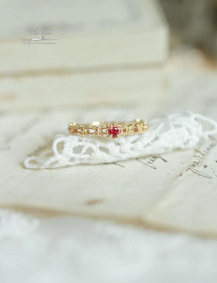 Cherry Dream Delicate and Elegant High-Quality Imitation Sweet Cultivated Red Light Luxury Ring Silver Needle Earrings