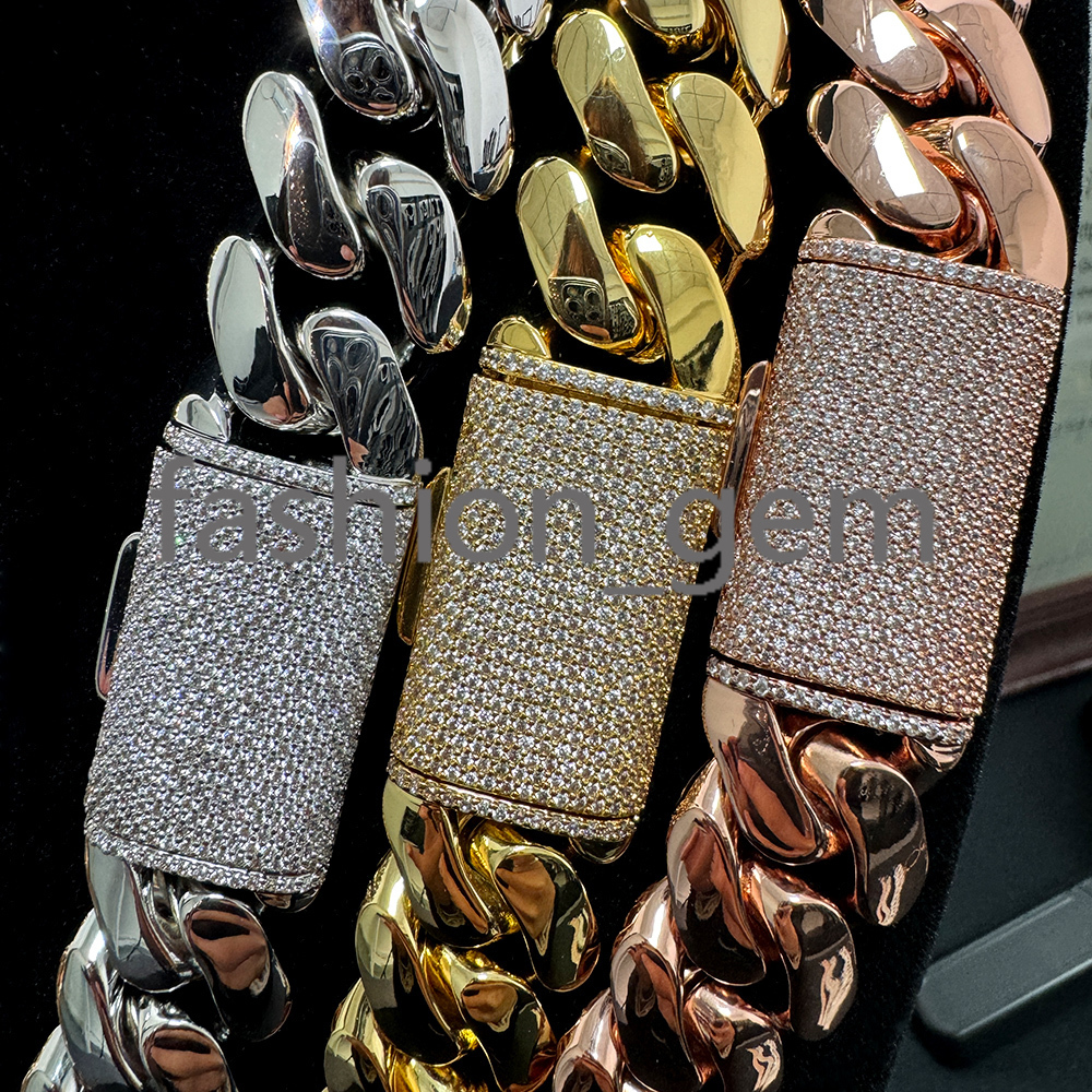 Factory 18k Gold Rhodium Plated Cuban Chain 20mm Big Guy Chunky Fashion Jewelry Plain Cuban Link Chain-for Gifts