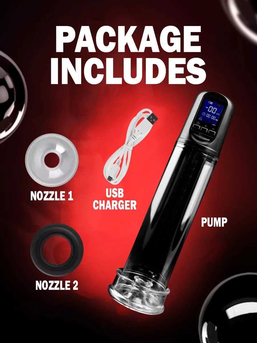 Electric Vacuum LED Penis Pump Enlargement Dick Pump Trainer Cock Extender Delayed Ejaculation Mens Sex Toy Mens Masturbator W250618