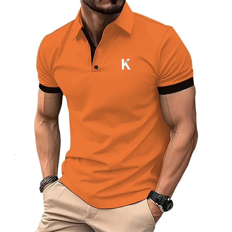 Men Summer Fashion Short Sleeve Sport Polo Shirt Men Pure Color Golf Polo Shirt Tops Men Casual Polyester Polo Shirt 250617
