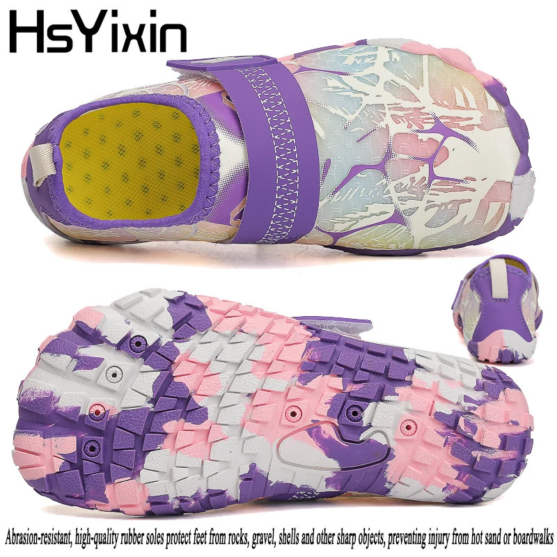 Breathable boys and girls Aqua shoes Anti-bump toe Drainage Outdoor hiking and wading water shoes Barefoot shoes 250613