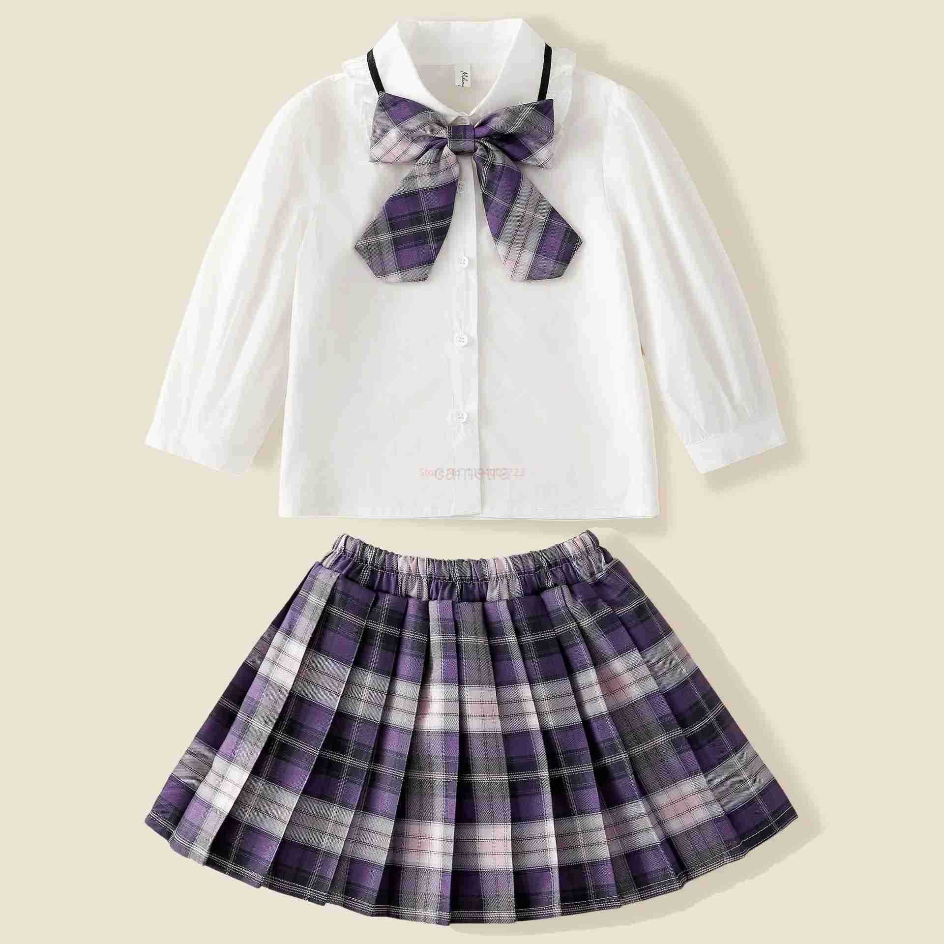 Sanrio Sanrio My Melody Kuromi ChildrenS Cosplay JK Skirt New Anime College Style Knitted Cardigan Pleated Skirt Kids Spring Autumn Set XJ250618