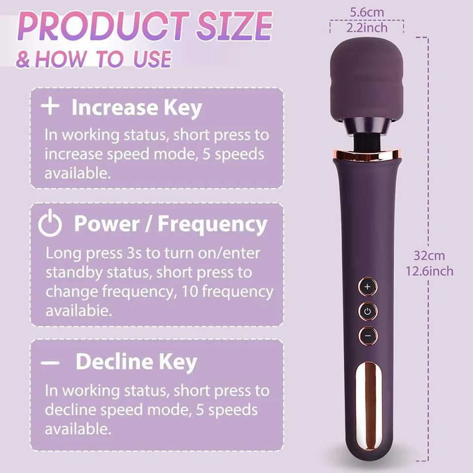 1PCS Multi-purpose vibrating stick made of silicone material 10 frequency 5-speed waterproof and silent sexy toy for women XJ250618
